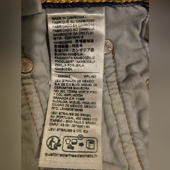 Levi's Premium Ankle Column Mid Rise Jeans Skirt Big E Women's Size 26 Blue NWT - Picture 12 of 16